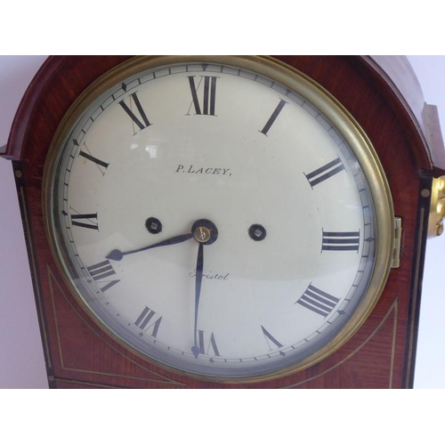 280 - A good early 19th century brass inlaid mahogany-cased eight-day bracket clock; the figured domed top... 