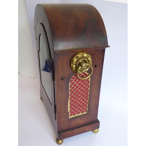 280 - A good early 19th century brass inlaid mahogany-cased eight-day bracket clock; the figured domed top... 