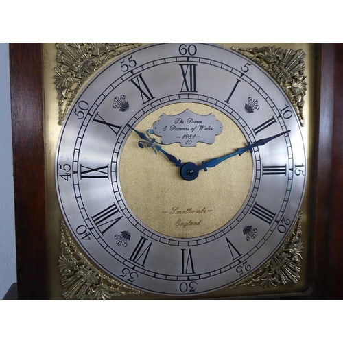 281 - A late 20th century longcase clock produced to commemorate the Prince and Princess of Wales' 1981 we... 