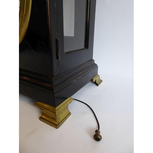 282 - A George III ebonised cased bracket clock by 'Robert Ward, Abchurch Lane, London'; the pagoda-style ... 