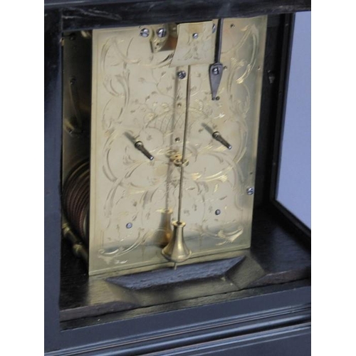 282 - A George III ebonised cased bracket clock by 'Robert Ward, Abchurch Lane, London'; the pagoda-style ... 