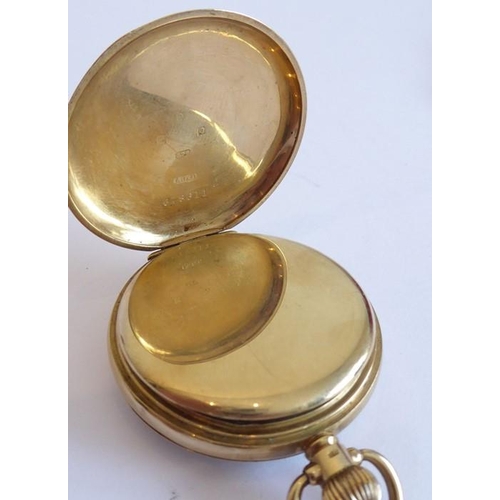 288 - A 9 carat yellow gold open faced pocket watch, keyless wind, subsidiary seconds dial, cuvette, Birmi... 