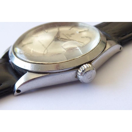 294 - A Tudor Oysterdate steel-cased wristwatch; the signed silvered dial with baton makers and date apert... 