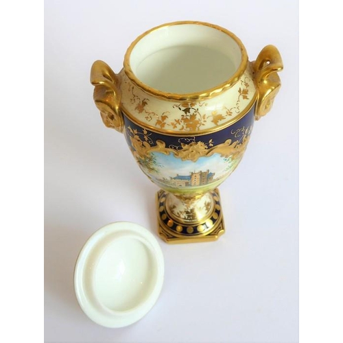 3 - Four pieces of Fine Coalport porcelain: two limited edition (88 and 89 of 250) hand-gilded two-handl... 