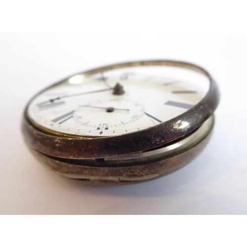 316 - Two pocket watches: an early 20th century gold-plate-cased full hunter, white enamel dial with Roman... 