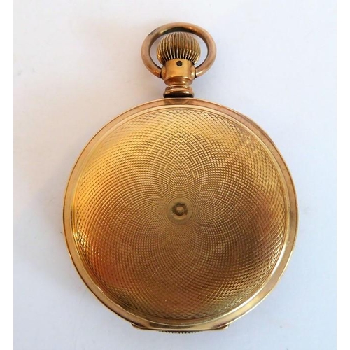 316 - Two pocket watches: an early 20th century gold-plate-cased full hunter, white enamel dial with Roman... 