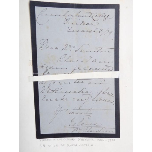 317 - A late 19th century album of approximately 90 autograph letters and autograph clippings. Mostly 1860... 