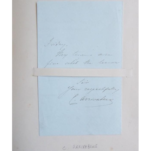 317 - A late 19th century album of approximately 90 autograph letters and autograph clippings. Mostly 1860... 