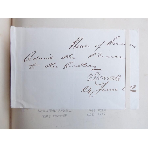 317 - A late 19th century album of approximately 90 autograph letters and autograph clippings. Mostly 1860... 