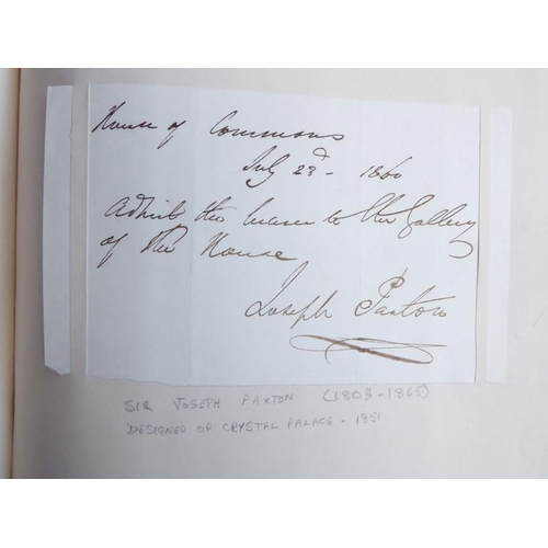 317 - A late 19th century album of approximately 90 autograph letters and autograph clippings. Mostly 1860... 