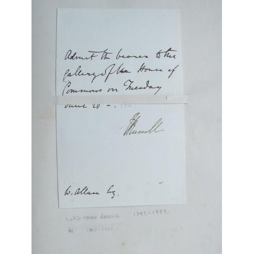 317 - A late 19th century album of approximately 90 autograph letters and autograph clippings. Mostly 1860... 