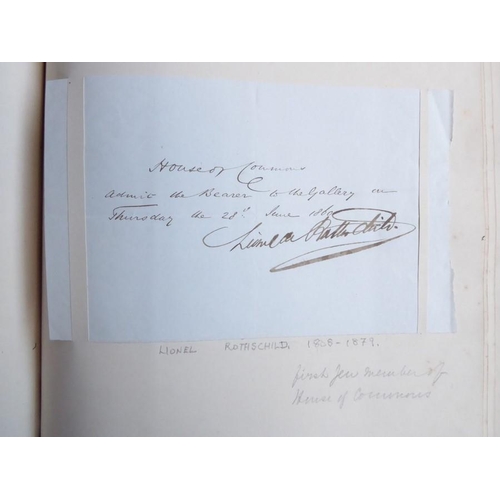 317 - A late 19th century album of approximately 90 autograph letters and autograph clippings. Mostly 1860... 