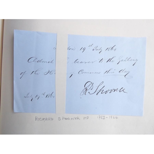 317 - A late 19th century album of approximately 90 autograph letters and autograph clippings. Mostly 1860... 