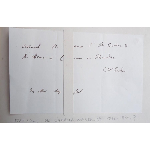 317 - A late 19th century album of approximately 90 autograph letters and autograph clippings. Mostly 1860... 