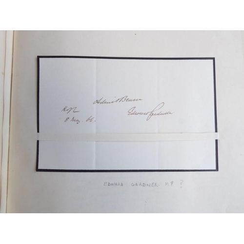 318 - A late 19th century album of autograph letters and clippings. Approximately 70, mostly artists and a... 