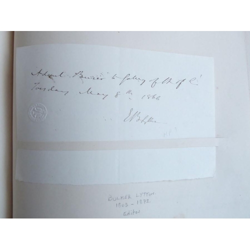 318 - A late 19th century album of autograph letters and clippings. Approximately 70, mostly artists and a... 