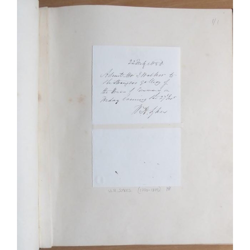 318 - A late 19th century album of autograph letters and clippings. Approximately 70, mostly artists and a... 