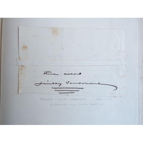 318 - A late 19th century album of autograph letters and clippings. Approximately 70, mostly artists and a... 