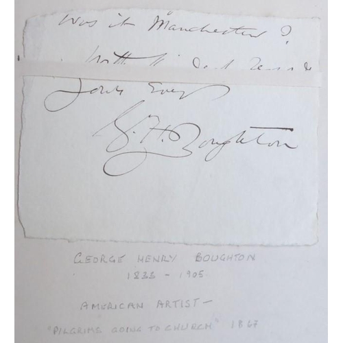 318 - A late 19th century album of autograph letters and clippings. Approximately 70, mostly artists and a... 