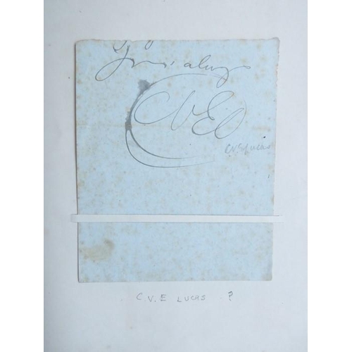 318 - A late 19th century album of autograph letters and clippings. Approximately 70, mostly artists and a... 