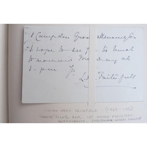 318 - A late 19th century album of autograph letters and clippings. Approximately 70, mostly artists and a... 