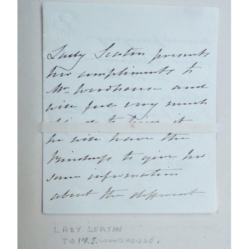 318 - A late 19th century album of autograph letters and clippings. Approximately 70, mostly artists and a... 