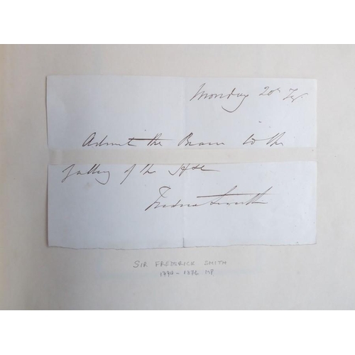 318 - A late 19th century album of autograph letters and clippings. Approximately 70, mostly artists and a... 