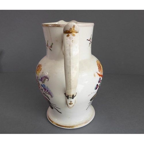 32 - An assortment of ceramics to include a large mid-19th century jug hand-decorated with insects and fl... 