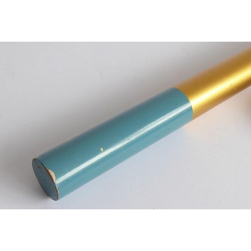 320 - An Elizabeth II staff officer's baton; gold and light-blue painted and relating to the 1953 Coronati... 