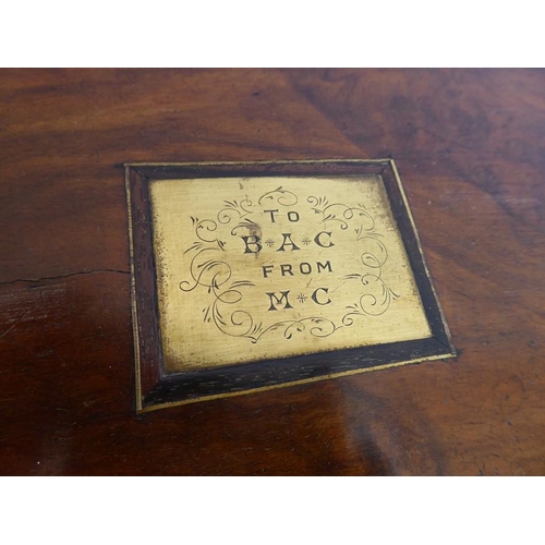 322A - A fine and large 19th century figured walnut and brass-strung/inlaid double-size writing slope; the ... 