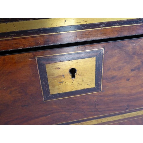 322A - A fine and large 19th century figured walnut and brass-strung/inlaid double-size writing slope; the ... 