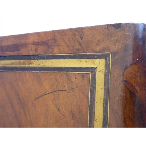 322A - A fine and large 19th century figured walnut and brass-strung/inlaid double-size writing slope; the ... 