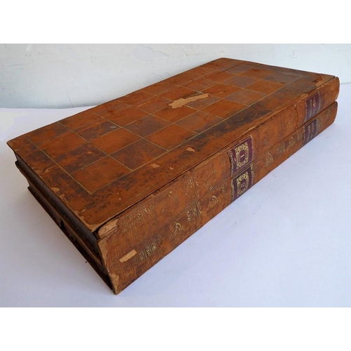 323 - A 19th century games compendium modelled as a leather-bound double-volume 'Hist. of Scotland'; the l... 