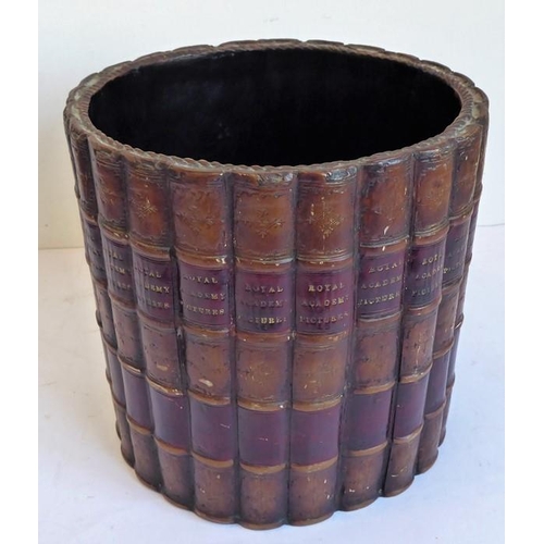 344 - A waste paper bin modelled as various leather bindings 'Royal Academy Pictures' (modern) (21.5cm hig... 