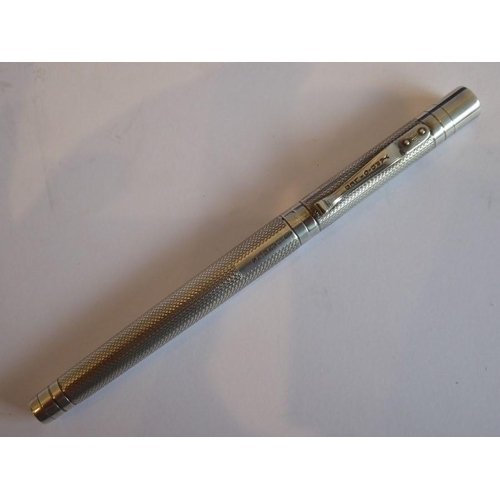 354 - A wooden cased 'YARD O LED' hallmarked silver fountain pen;  in original as new condition and fully ... 