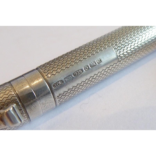 354 - A wooden cased 'YARD O LED' hallmarked silver fountain pen;  in original as new condition and fully ... 