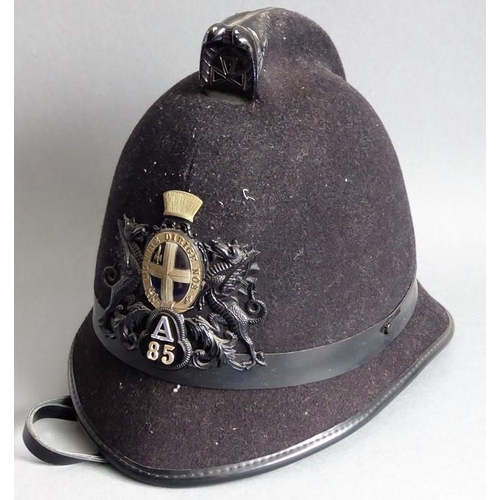 356 - A police helmet City of London Police together with accompanying paper letter dated 21st July 2000 '... 