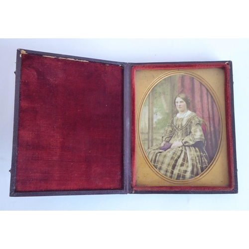 412 - A selection of two 19th century photographs (Ambrotypes/Daguerreotypes), two female subjects each wi... 