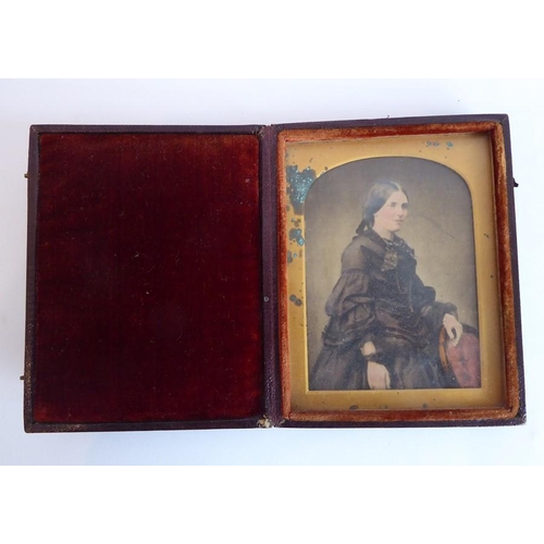 412 - A selection of two 19th century photographs (Ambrotypes/Daguerreotypes), two female subjects each wi... 