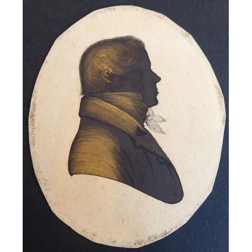 418 - An interesting selection of early/mid-19th century portrait silhouettes to include W M Thackeray (si... 