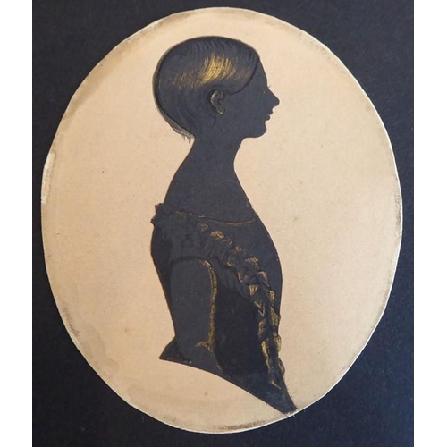 418 - An interesting selection of early/mid-19th century portrait silhouettes to include W M Thackeray (si... 