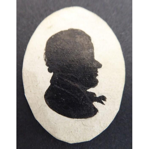 418 - An interesting selection of early/mid-19th century portrait silhouettes to include W M Thackeray (si... 