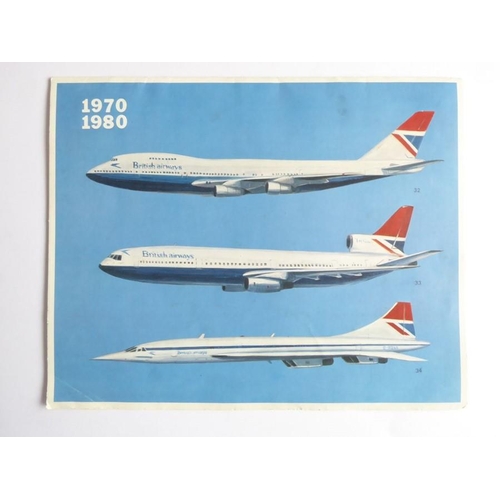 435 - A British Airways flight bag and its contents: ‘60 Years of British Airways Aircraft 1919-1981’ (Sac... 