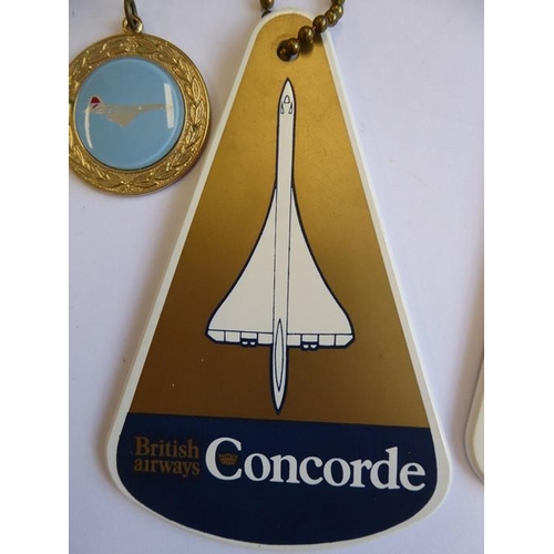 436 - Two early (1976-1983) British Airways Concorde luggage tags and other Concorde collectables to inclu... 