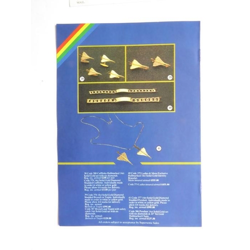 438 - A rare 1978 Concorde timetable together with three early brochures, a 'Supersonic Stereo' inflight m... 