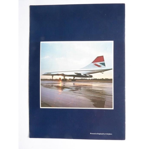 438 - A rare 1978 Concorde timetable together with three early brochures, a 'Supersonic Stereo' inflight m... 