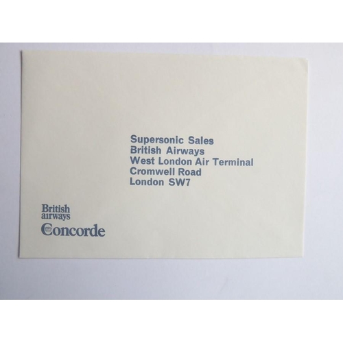 438 - A rare 1978 Concorde timetable together with three early brochures, a 'Supersonic Stereo' inflight m... 