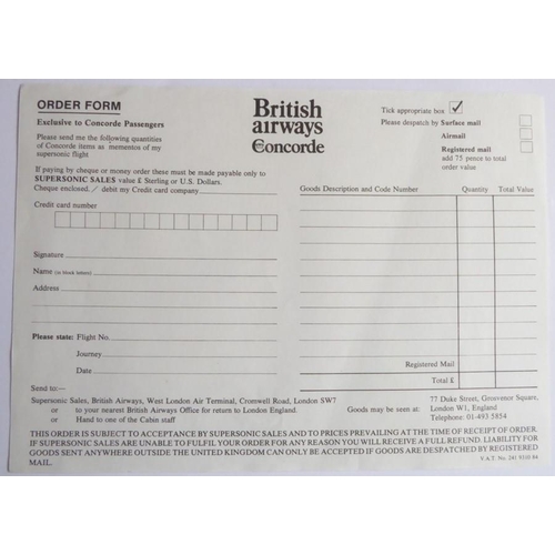 438 - A rare 1978 Concorde timetable together with three early brochures, a 'Supersonic Stereo' inflight m... 