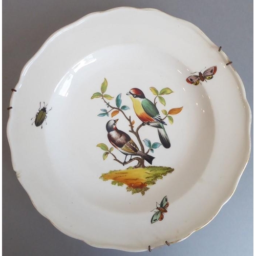 45 - A long and rare set of 36 late 19th century Meissen porcelain dishes; each with shaped gilded border... 