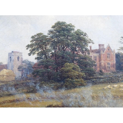 486 - Thomas Baker (of Leamington) (1809-1864) - 1843 Prospect of Radford Manor in a River Landscape. Sign... 